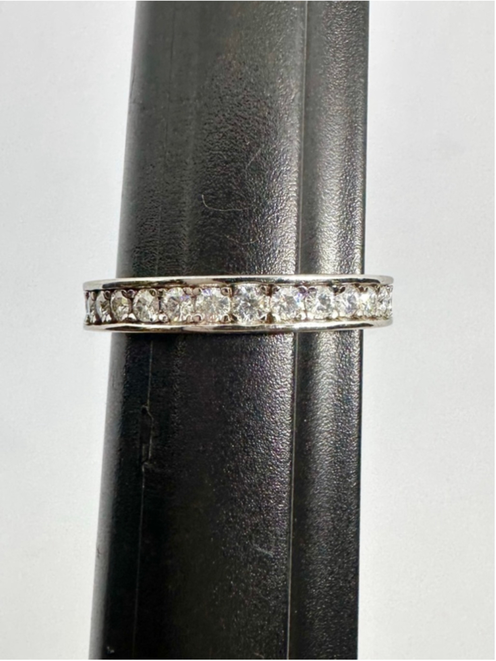 Moissanite Band Channel Set Eternity Ring Wedding Anniversary GRA 18K 925 - Picture 14 of 15